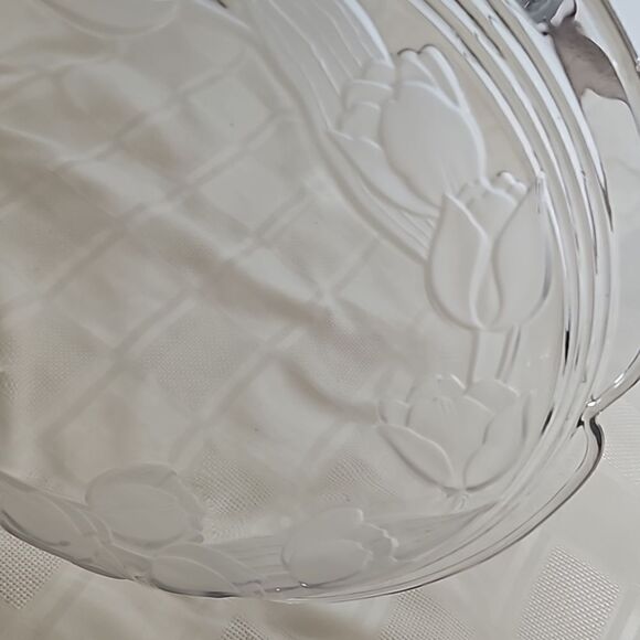 Clear Glass Floral Serving Tray 15"-15" - Picture 14 of 16